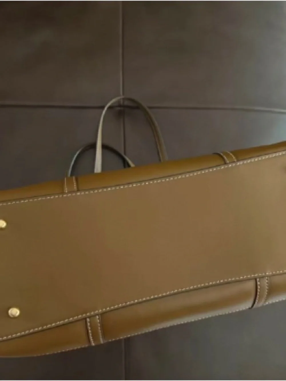 Tory Burch Cream and Brown Logo-Print Canvas Tote